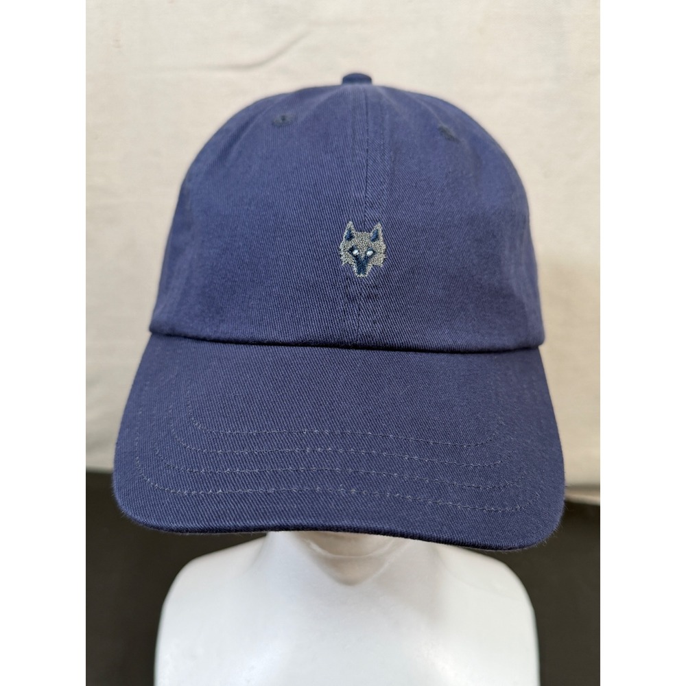 Greyson Clothiers Hat Men One Size Navy Blue Maltese Wolf Logo Dad Cap MG23A26